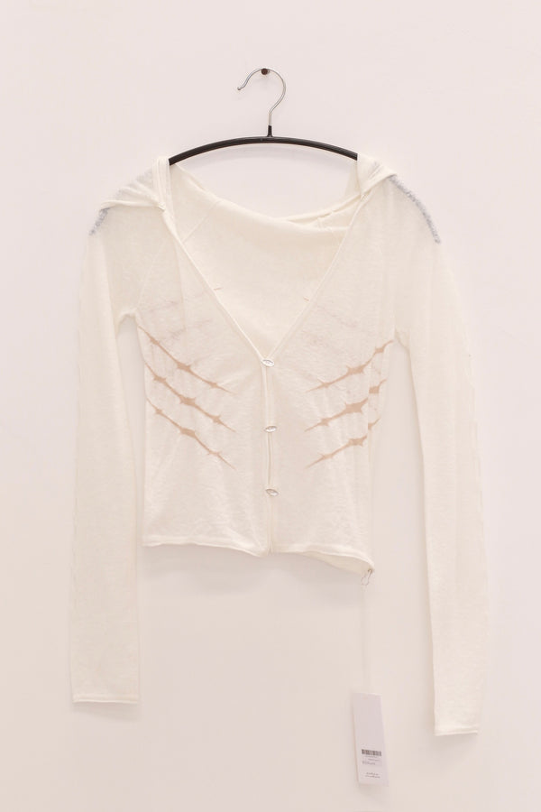 RUI built 25 spring and summer thorn intarsia hoodie RUI-RSS25KN03-BAI white